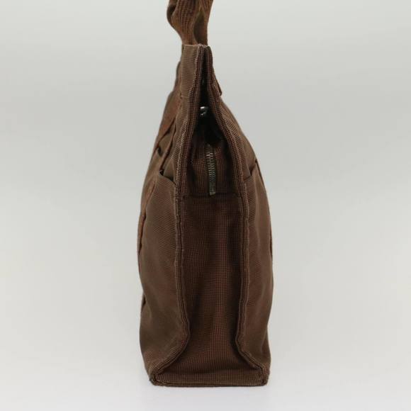HERMES Her Line MM Hand Bag Canvas Brown Auth bs7825 - Picture 3 of 16